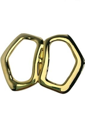 Vintage Minimalist Gold Geometric Brooch (2.25” x 3”)